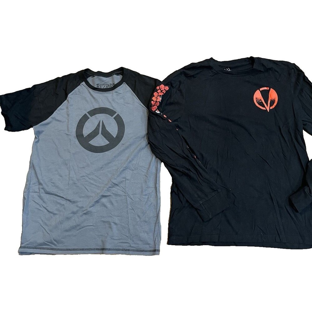 Overwatch Blizzard Raglan Tee M + Call of Duty Vanguard Long Sleeve Shirt M